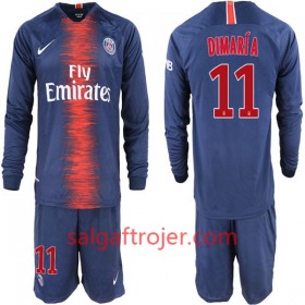 Paris Saint-Germain Fodboldtrøjer Di Maria 11 Børn Hjemmebanesæt 2018/19 Langærmet